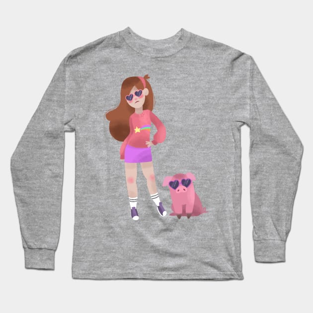 Cool Mabel and Waddles Long Sleeve T-Shirt by BubblegumGoat